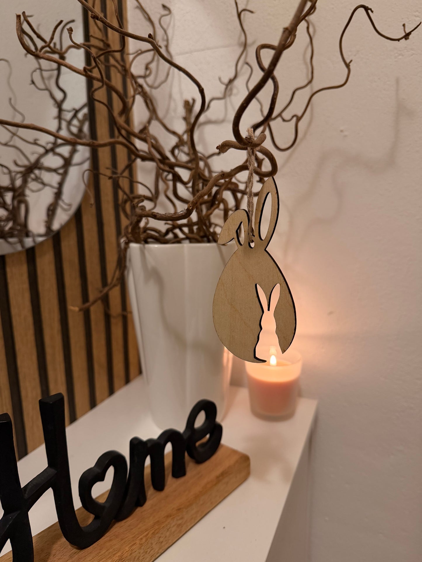 Osteranhänger aus Holz- Hasen /4er-Set