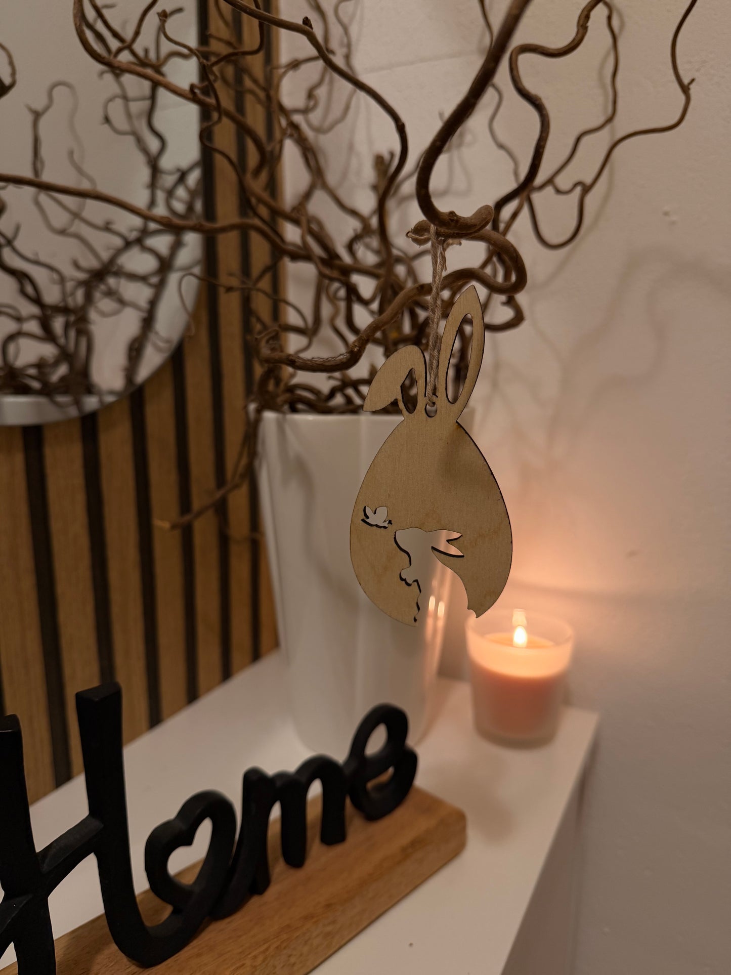 Osteranhänger aus Holz- Hasen /4er-Set